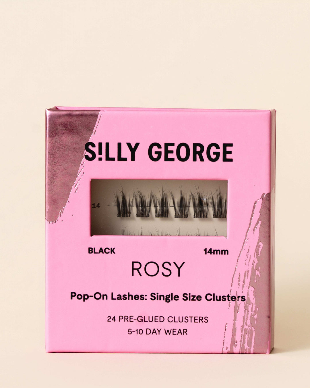 Rosy | Pestañas Pop-On: Racimos de un solo tamaño - Silly George