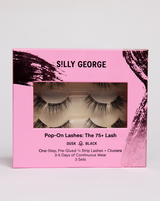 Dusk Pop-On Lashes: The 75+ Lash packaging with pink design