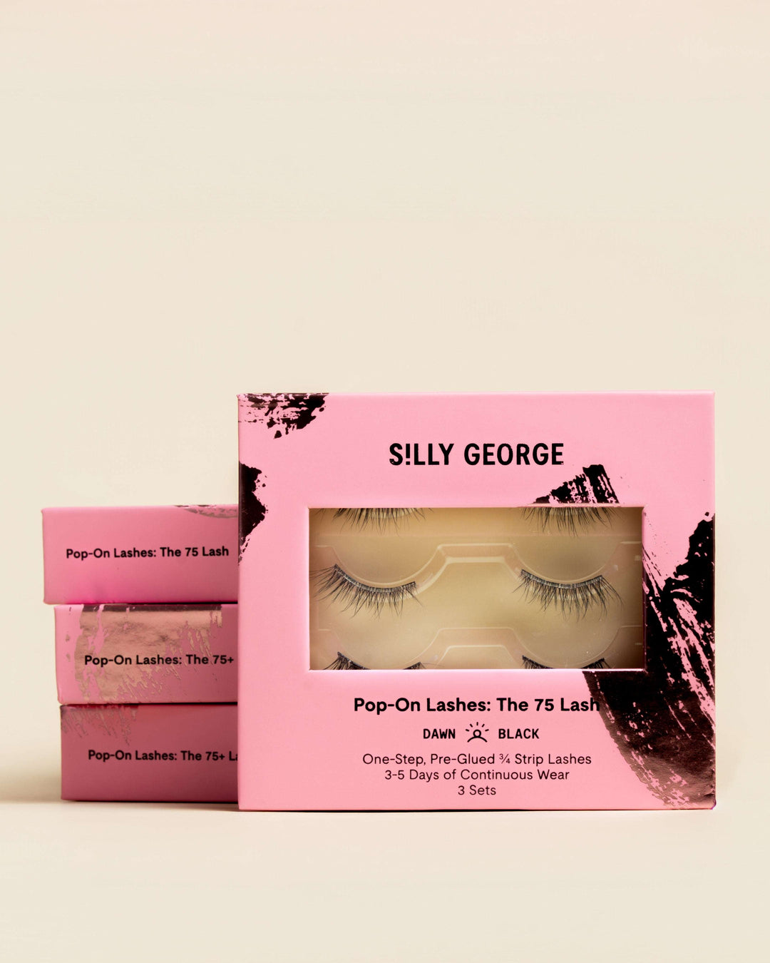 Pop-On Lashes: The 75 Lash Collection (Bonus FREE Tweezers & Spoolie) - Silly George