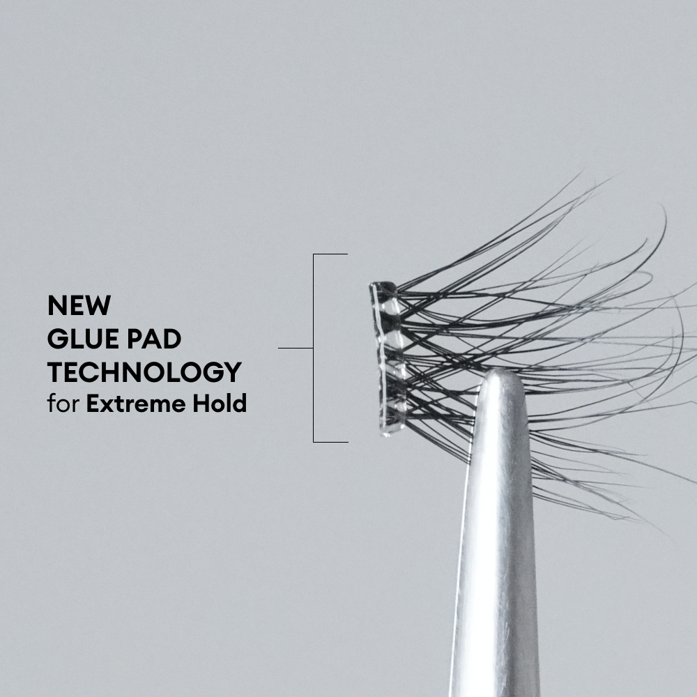 a closeup of a pre-glued eyelash cluster