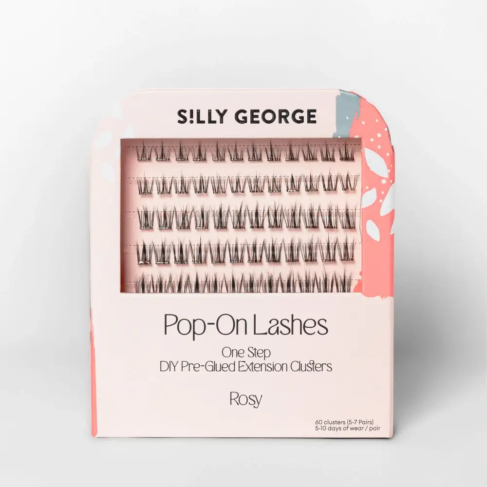 press-on pre-glued eyelash extension clusters - Style Rosy