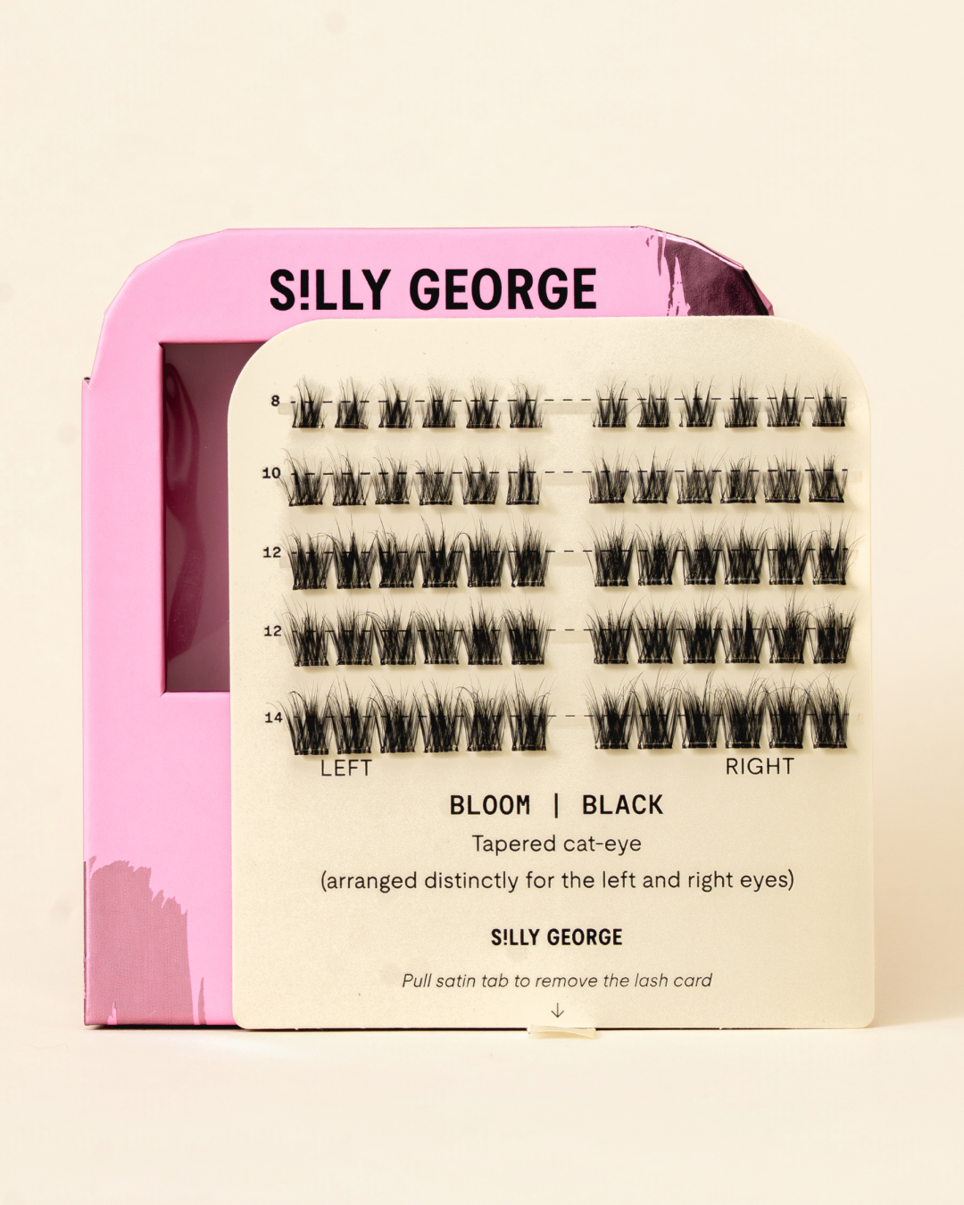 Black Bloom Pop-On Lashes: The Extensions Set packaging with pink and beige design 