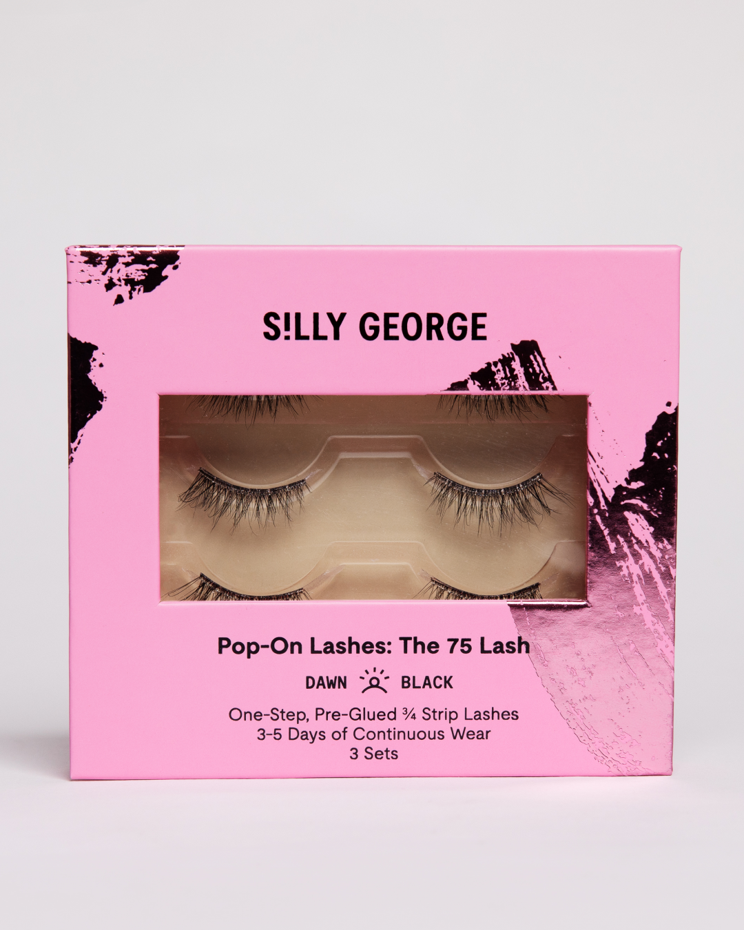 Dawn Pop-On Lashes: The 75 Lash packaging with pink design