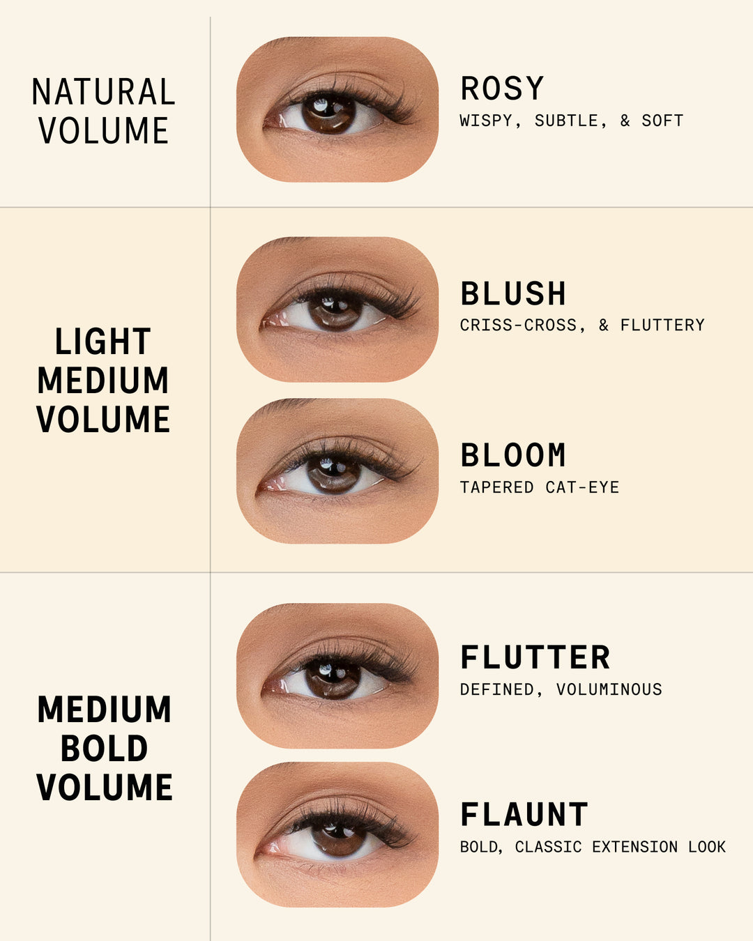 Flaunt | Pop-On Lashes : L'ensemble des extensions