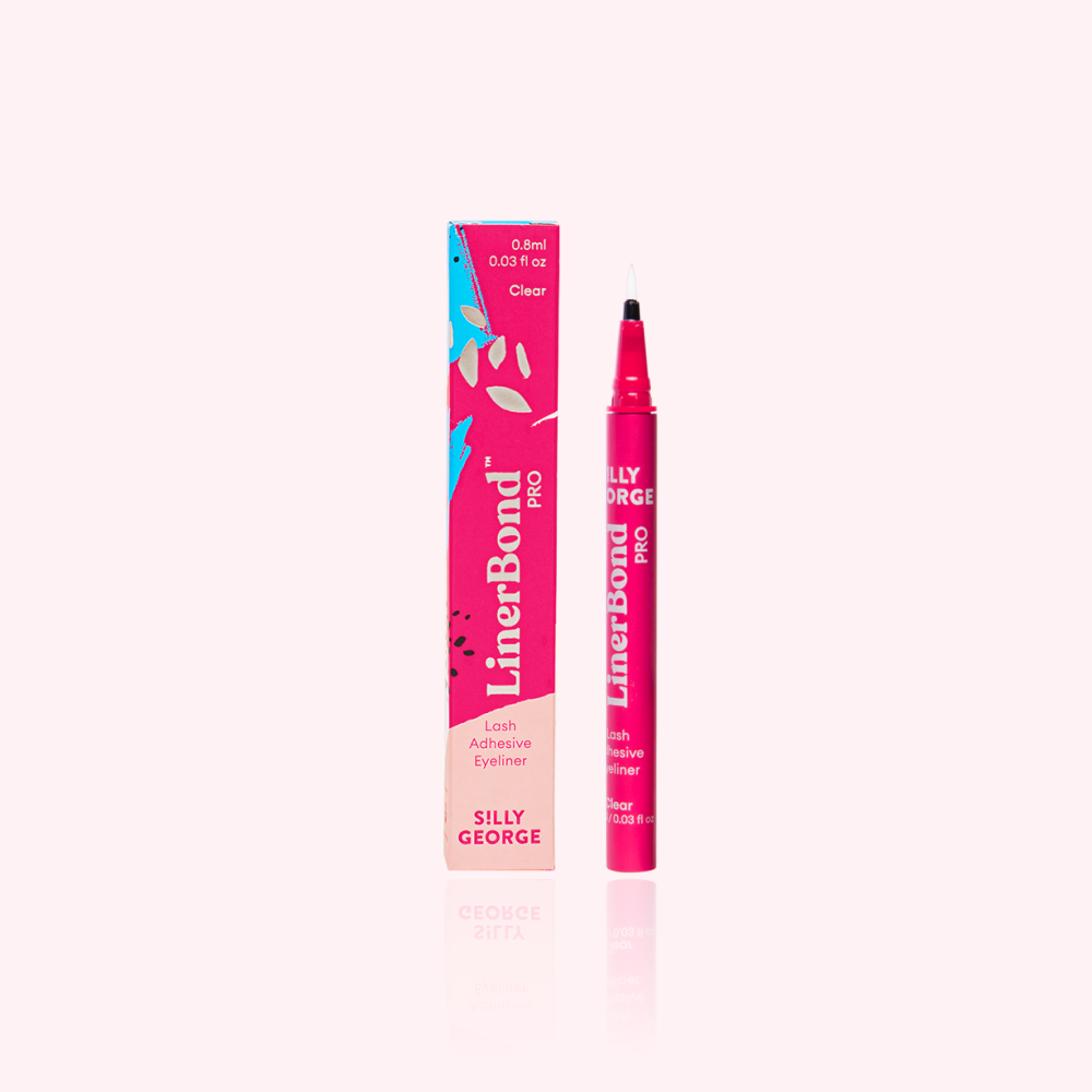 Stylo adhésif transparent pour cils LinerBond Pro, conçu pour une application facile des cils.