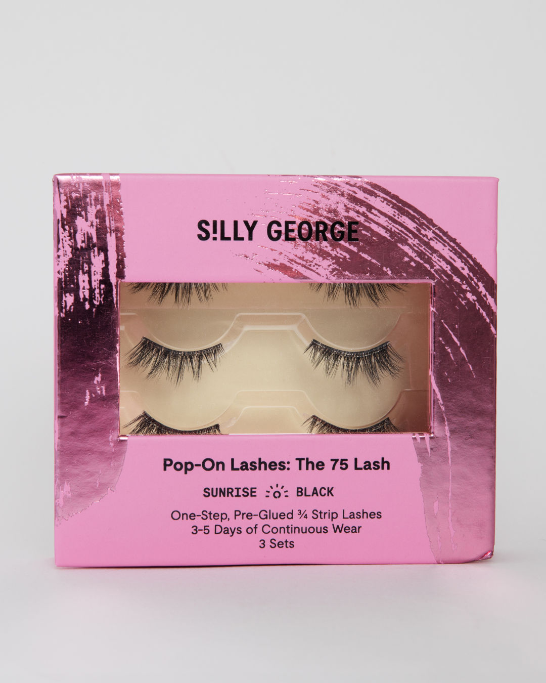 Sunrise Pop-On Lashes: The 75 Lash package with pink design