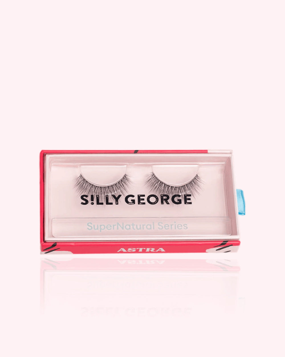 Silly George false eyelashes in a pink packaging box on a white background